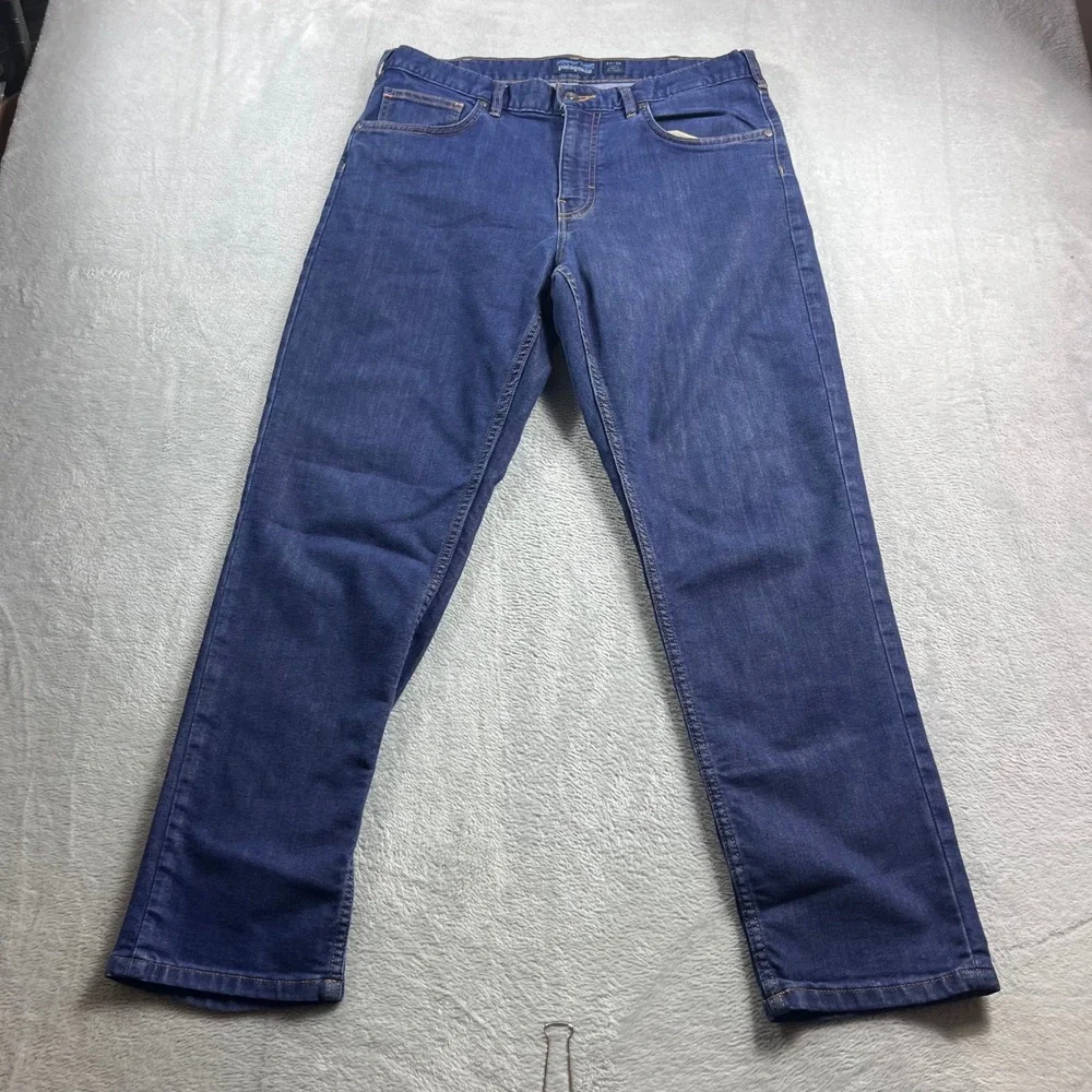 Patagonia Mens Performance Straight Fit Jeans Dark Wash Blue 34x30 56195 SP17